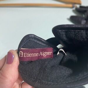 Etienne Aigner Black Leather Gloves
